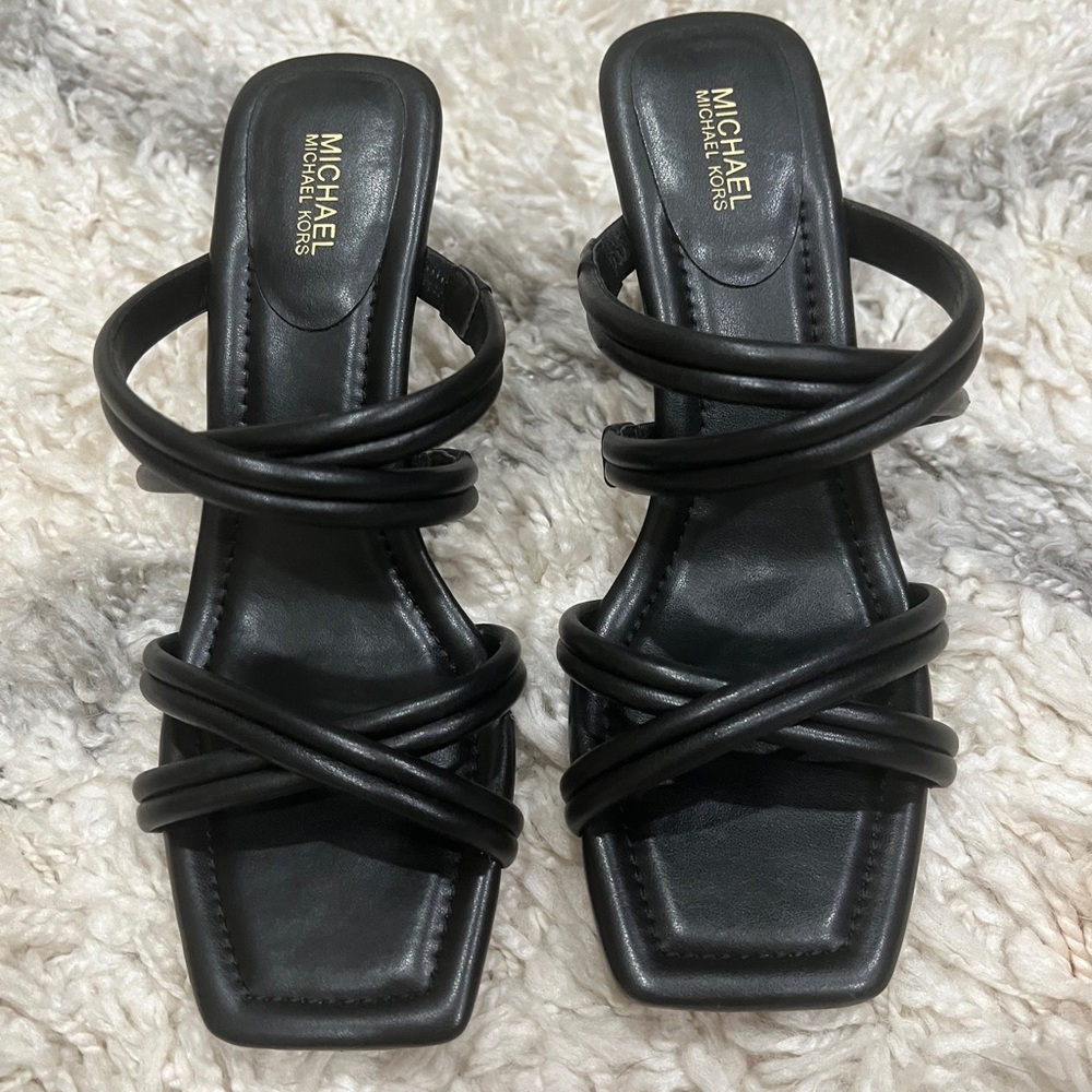 Michael Kors Black Sandal Heel Size 7.5